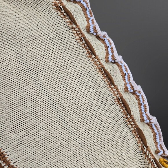 90s Y2K Shrug Cardigan Womens S Crochet flowers Fairy Cottage Grunge Boho Rave - Picture 10 of 12